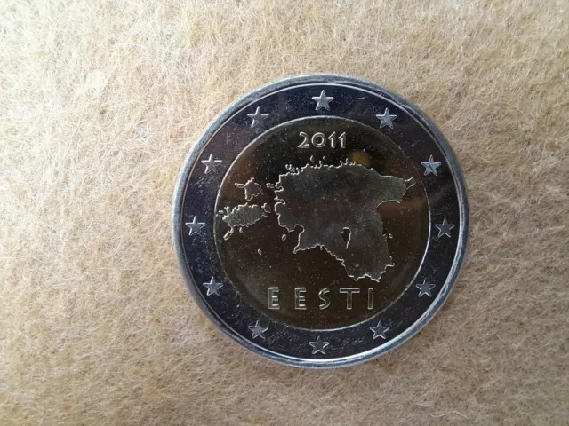 Estland 2011, 2 Euro Kursmünze, bfr/unz!