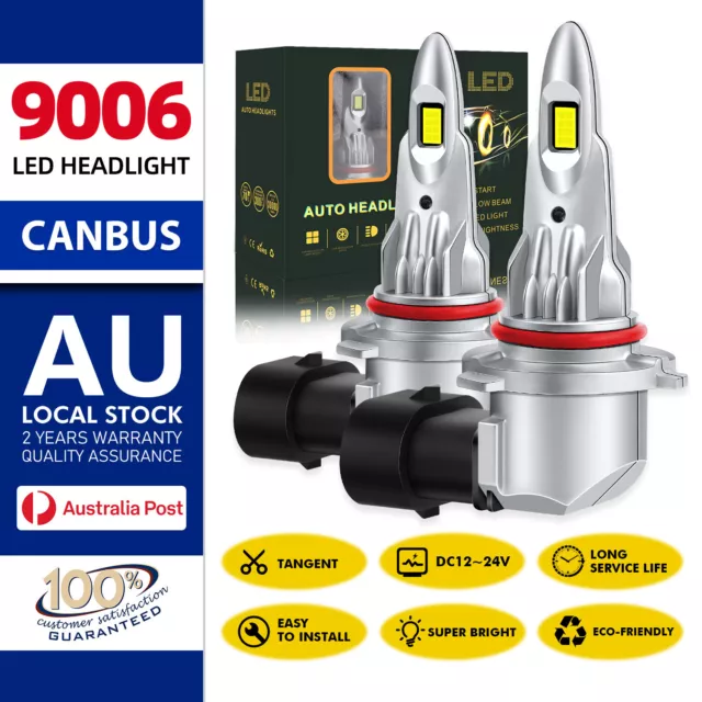 Canbus 9006 HB4 90W LED Headlight Bulbs Kit High Beam 6500K White Replace Lamp