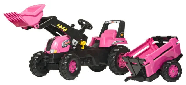 Rolly Toys Kinder-Traktor Trettraktor junior mit Frontlader und Anhänger ab 3