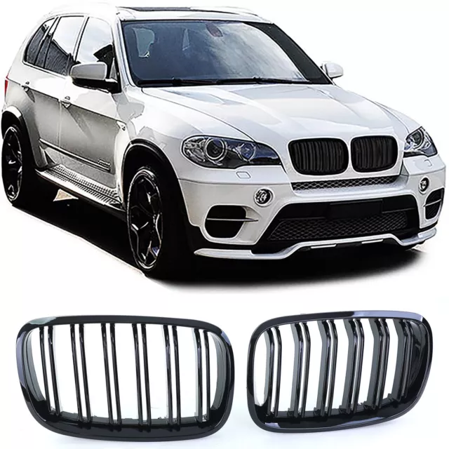 Griglia Reni Bmw X5 E70 X6 E71 06-14 Mascherina Sport Nero Lucido Sdoppiate