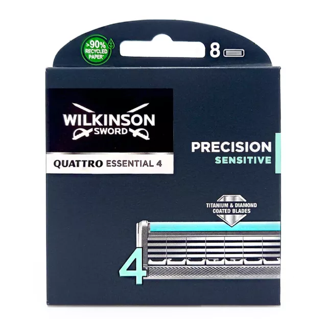 Hoja de afeitar sensible al titanio Wilkinson Quattro paquete de 8