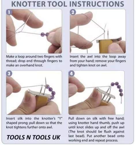 Beech Wood Knotting Tool Consistence Knots Beads Jewellery with Instruction Pic 3