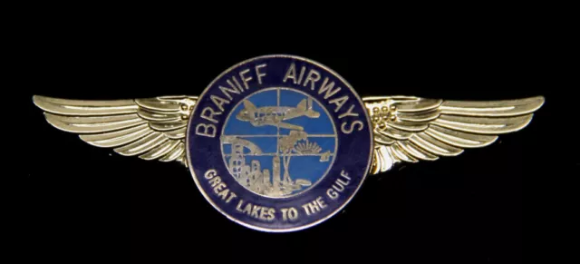 Braniff Air Great Lakes To The Gulf Pilot Crew Wing Pin Up 707 737 747 Dc8 L188