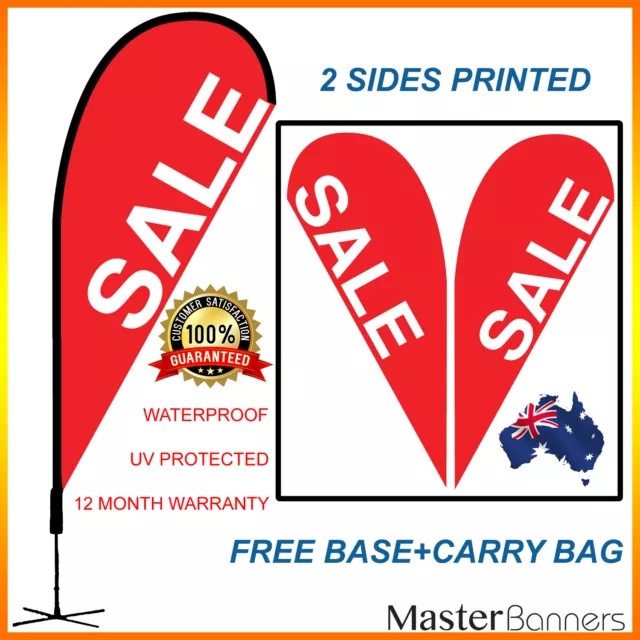 SALE Banner Flag Red Teardrop  Kit Advertising Promotional Outdoor Indoor Sign