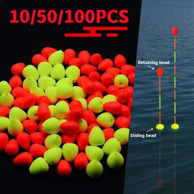 OVAL FISHING Floats Beads Indicator Fish Beans Cylinder Foam Floats Ball  $7.66 - PicClick AU