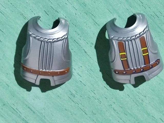 Pièces Détachées Playmobil - 2 Pétos Accroches Gris Pour Chevaliers & Romains - Occasion