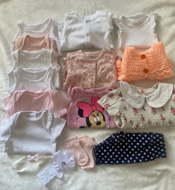 Tiny/Early/ Premature Baby Girls Clothes Bundle Upto 1 Months- 16 Pcs