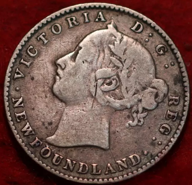1894 Newfoundland 10 Cents Silver Foreign Coin