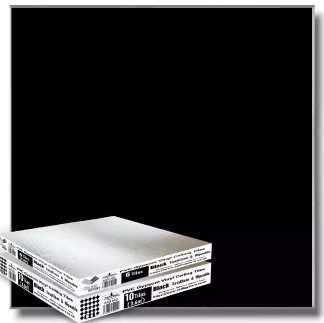 Schwarz Hängende Vinyl Deckenfliesen 600 mm x 600 mm abwischbar EasyClean 595 x 595 mm