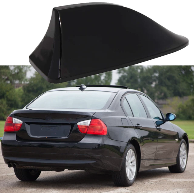 Car Antenna Cover Radio AM/FM Signal Shark Fin Cap Gloss Black For 328i Sedan