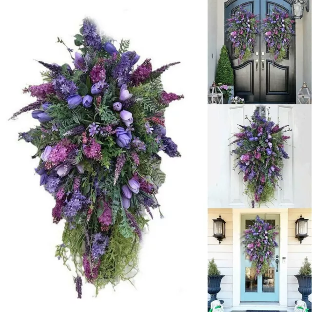 Fiore Ghirlanda Decorazione Porta Giardini Housewarming Hydrangeas Plastica 3