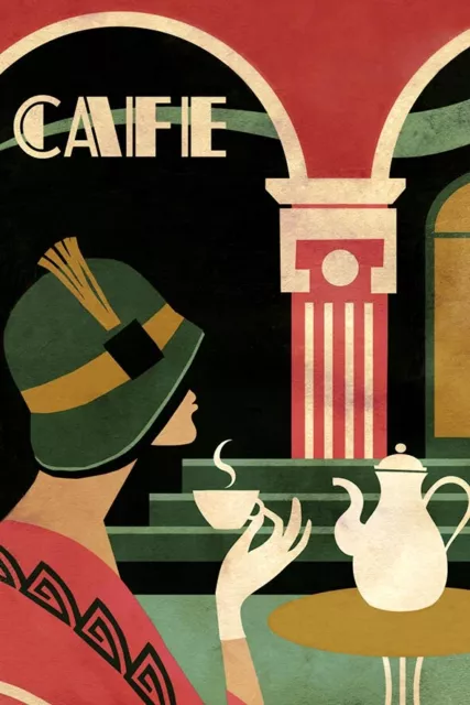 Poster Manifesto Locandina Pubblicitaria Vintage Art Nouveau Liberty Caffè  Bar