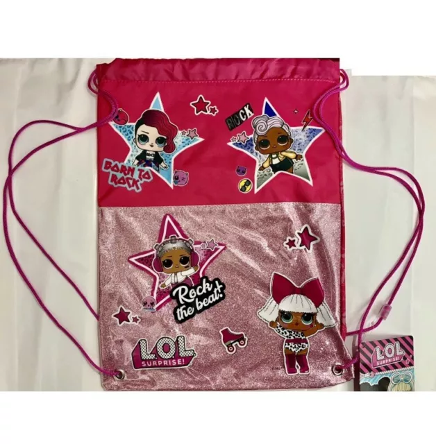 LOL Surprise! - Sacca Zaino Rosa Glitter, Idea Regalo 30x40 cm - Ragazza Scuola