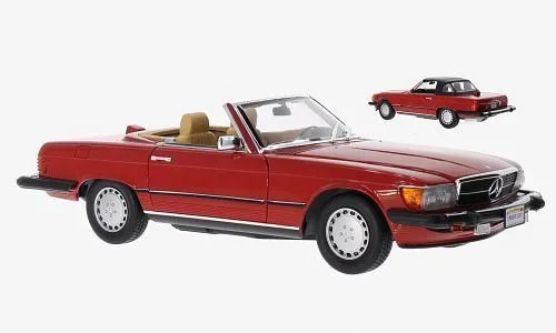 NOREV 1985 Mercedes 300SL USA Version (R107) Cabriolet rot seltene Händleredition! 3