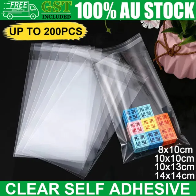 Clear Plastic Candy Packaging Bags Self Adhesive Cookie Biscuit Gift Bags New AU