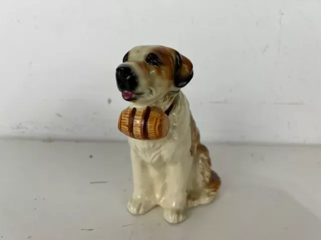 Vintage Ceramic St. Bernard Collectible Rescue Dog Coin Bank Figurine
