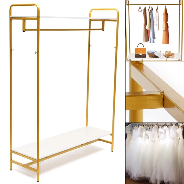 GOLD CLOTHING RACK Modern Garment Rack with Shelf Heavy Duty Clothes
