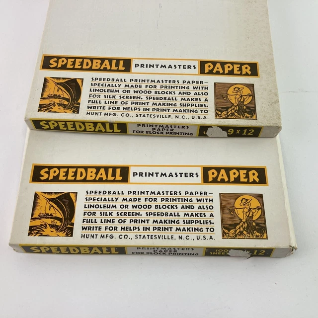 Lote de 2.100 Hojas Speedball Block Papel de Impresión 9x12 Printmasters Arte Seda Madera