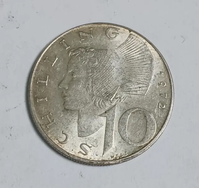 1972 Austria 10 Schilling - Silver Coin - Sharp Detail! - Republik Osterreich