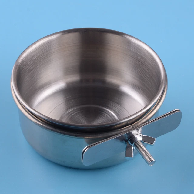 Steel Pet Hanging Bowl Feeding Cat Dog Bird Parrot Cage Food Cup Water Hot zy