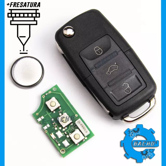 Telecomando Chiave 1K0959753N 433Mhz Adatto A Vw Golf Skoda Seat + Fresatura