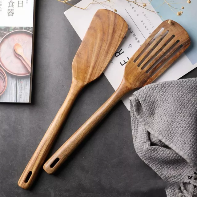 Wood Wooden Seasoning Pan Teak Wooden Shovel Cooking Tool Spatula Kitchenware