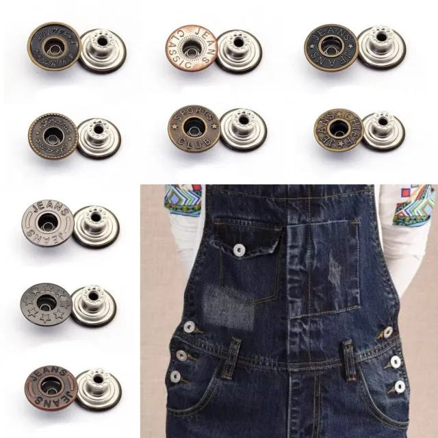 POLLICI BOTTONI SENZA cuciture jeans bottone bottoni per jeans fibbia per  lopette EUR 3,27 - PicClick IT