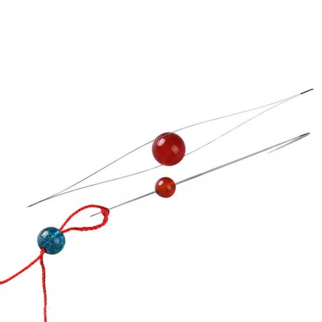 2/6 piezas agujas de cuentas curvas de ojo grande para cuentas y perlas-enhebrar cuerda corJO