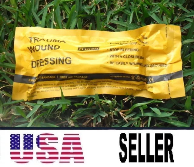 6 " Israeli Emergency Bandage Trauma Wound Dressing Sterile Vacuum Seale Medical