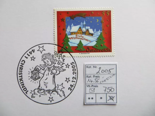 2005  " Weihnachten "  auf Brief, Sonderstempel  CHRISTKINDL   LOT 750