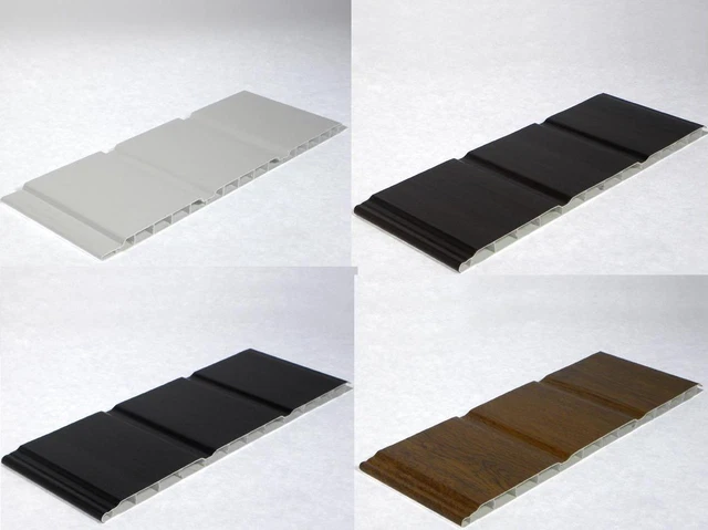 PLASTIC UPVC PVC 9mm SOFFIT BOARD 300mm T&G HOLLOW CLADDING 5m - 2 X 2 ...