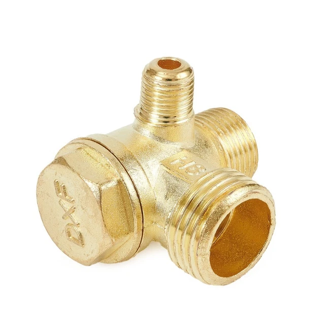 Clapet Anti-Retour Laiton 3 Ports Compresseur D'Air – Connecteur Fileté Mâle G1/8 G3/8 G1/2 Robuste