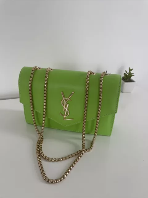 YSL Bag Green Gold Chains