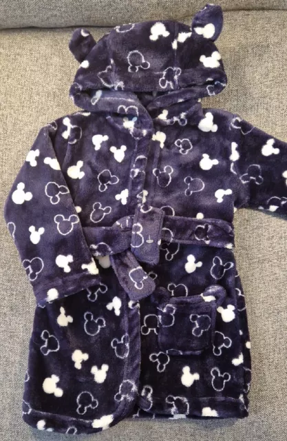 Mickey Mouse dressing gown 9-12 Months Disney Baby Boys Navy Fleece Robe