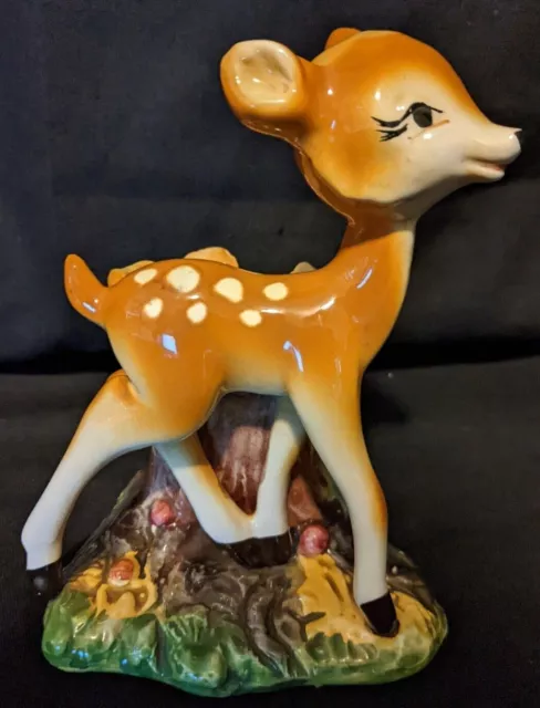 VINTAGE BAMBI DEER FAWN Anthropomorphic Porcelain FIGURINE VASE Planter -ITALY