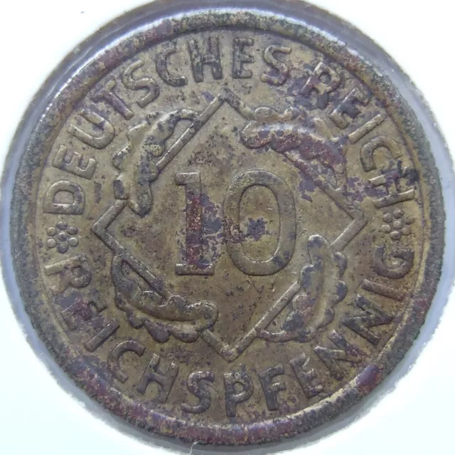 Coin Weimar Republic 10 Reichspfennig 1932 E IN Very fine