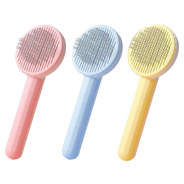 Pet Hair Remover Dog Cat Comb Grooming Massage Deshedding Self Cleaning Brush 12