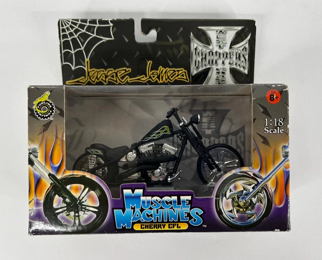 Muscle Machines West Coast Choppers Jesse James CHERRY CFL 1:18 Scale