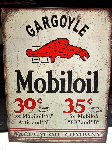 MOBILGAS/ MOBIL  GARGOYLE -  METAL SIGN,16"x12", PETROL/OIL/GAS,GARAGE/MAN CAVE