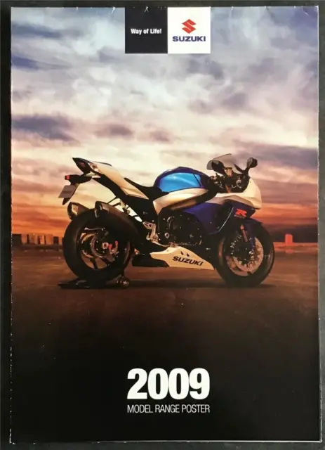 SUZUKI Motorcycle Model Range Sales Brochure Poster 2009 V-STROM Burgman BANDIT+