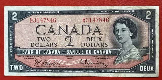 🇨🇦 Kanada Canada 2 Dollar Banknote 1954