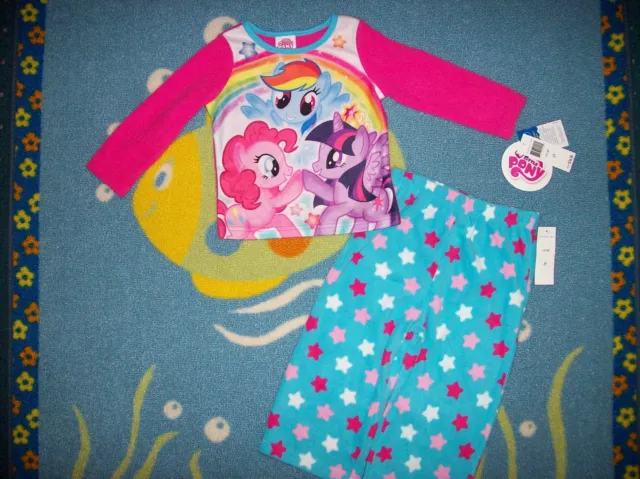 My Little Pony Pajamas Sleepwear Girls 2pc Set Size 2T 3T 4Toddler Rainbow NWT
