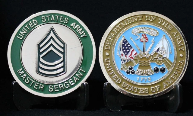US ARMY MASTER Sergeant Rank Challenge Coin Military Collectible Coins ...
