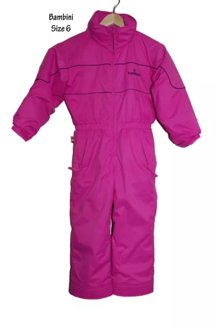 BAMBINI - Kids Bright Pink Snow Suit Pants Size 6 - Excellent Condition