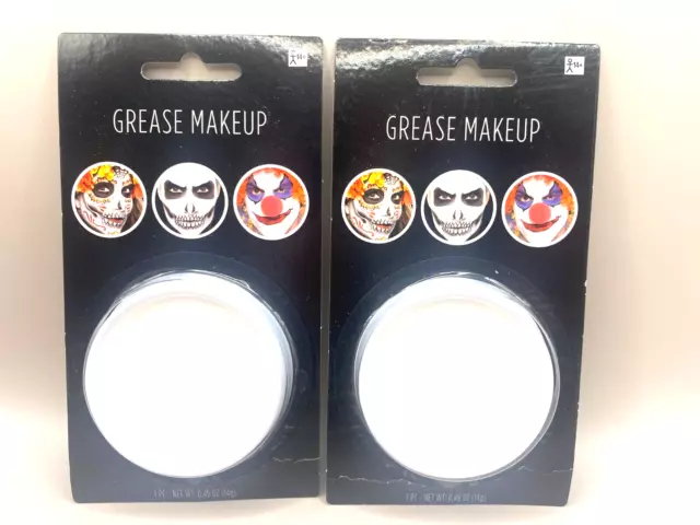 White Grease Makeup - 0.49 oz 14g Amscan Clown makeup LOT of 2