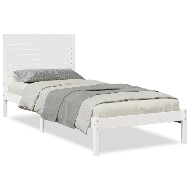 EXTRA LONG BED Frame without Mattress White 100x210 cm Solid Wood