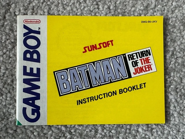 Batman Return of the Joker Gameboy game manual - UKV Game boy