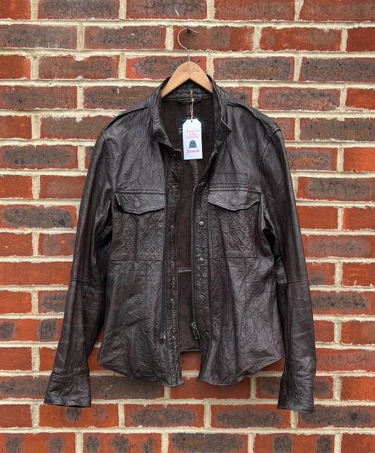 All saints deals leather shirt