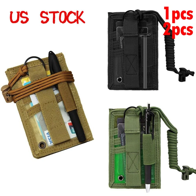 Tactical Hook Loop ID Card Holder Organizer with Neck Lanyard Patch Badge Holder