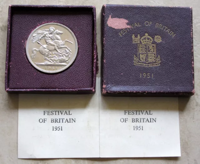 Great Britain George Vi 1951 Crown Festival Of Britain Unc In Original Box & Coa